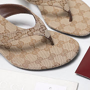 Colestore Gucci Women's Vittoria thong Sand and dark brown GG canvas - 2
