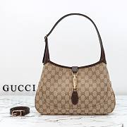 Colestore Gucci Jackie 1961 medium shoulder bag Sand and dark brown GG canvas 31.5x21x5cm - 1