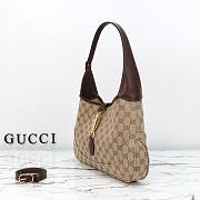 Colestore Gucci Jackie 1961 medium shoulder bag Sand and dark brown GG canvas 31.5x21x5cm - 5