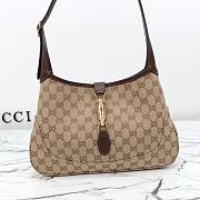Colestore Gucci Jackie 1961 medium shoulder bag Sand and dark brown GG canvas 31.5x21x5cm - 3