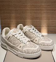 Colestore Louis Vuitton LV Trainer Sneaker Beige Monogram jacquard - 1