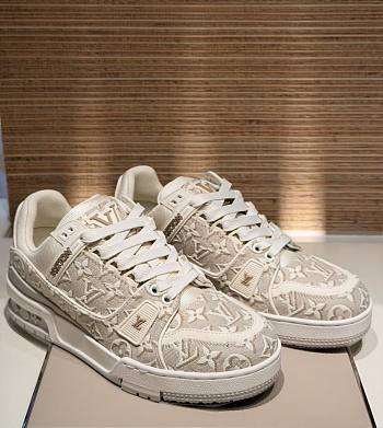 Colestore Louis Vuitton LV Trainer Sneaker Beige Monogram jacquard