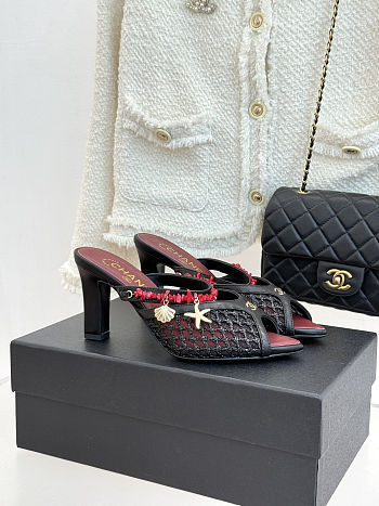 Colestore Chanel Coco Beach 2026 collection   Mules   Mesh, Cotton, Lambskin, Resin & Metal  Black