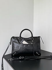 Colestore Balenciaga Le City Bag Medium in black Arena lambskin, shiny silver hardware 38.5x24x15 cm - 1
