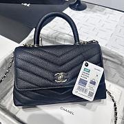 Colestore Chanel Black Chevron Quilted Caviar Leather Mini Coco Handle Black 23cm - 6