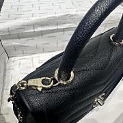 Colestore Chanel Black Chevron Quilted Caviar Leather Mini Coco Handle Black 23cm - 2