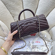 Colestore Chanel Maxi Flap Bag with Top Handle   Goatskin & Gold-Tone Metal  Dark Brown  12.5 x 31 x 7cm - 6