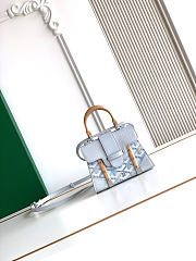Colestore Goyard Goyardine Canvas Polar Blue Saigon Structure Nano Palladium Hardware 14.5x7x11.5cm - 1