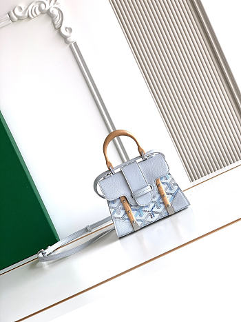Colestore Goyard Goyardine Canvas Polar Blue Saigon Structure Nano Palladium Hardware 14.5x7x11.5cm