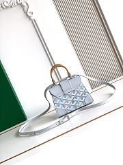 Colestore Goyard Goyardine Canvas Polar Blue Saigon Structure Nano Palladium Hardware 14.5x7x11.5cm - 4