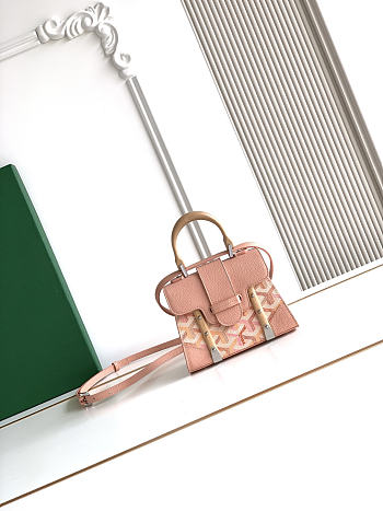 Colestore Goyard Goyardine Canvas Cream Pink Saigon Structure Nano Palladium Hardware 14.5x7x11.5cm