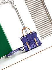 Colestore Goyard Goyardine Canvas Blueberry Purple Saigon Structure Nano Palladium Hardware 14.5x7x11.5cm - 1