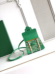 Colestore Goyard Goyardine Canvas Green Saigon Structure Nano Palladium Hardware 14.5x7x11.5cm - 5