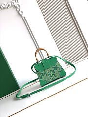 Colestore Goyard Goyardine Canvas Green Saigon Structure Nano Palladium Hardware 14.5x7x11.5cm - 4