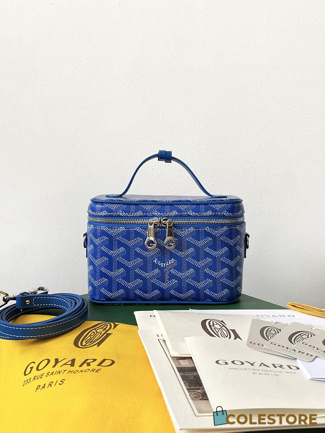 Colestore Goyard Goyardine Muse Mini Vanity Case Blue  16x10x8cm - 1