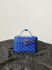 Colestore Goyard Goyardine Muse Mini Vanity Case Blue  16x10x8cm - 3