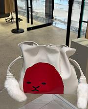 Colestore Loewe 180 anniversary   Medium Lion Intarsio Flamenco clutch in calfskin White/Red 30 x 24.5 x 10.5 cm - 5