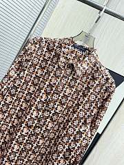 Colestore Louis Vuitton  Monogram Printed Long-Sleeved Silk Shirt Coffee Bean Brown - 5