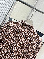 Colestore Louis Vuitton  Monogram Printed Long-Sleeved Silk Shirt Coffee Bean Brown - 3