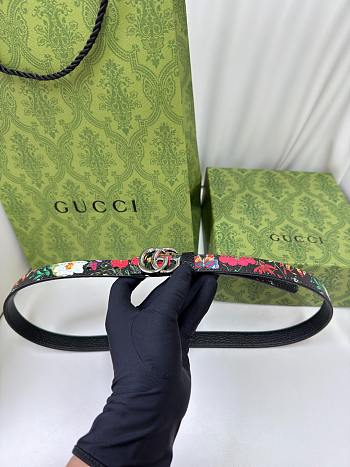 Colestore Gucci Reversible GG Marmont thin belt Black leather silver-toned hardware 2.0cm