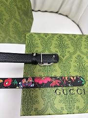Colestore Gucci Reversible GG Marmont thin belt Black leather silver-toned hardware 2.0cm - 6