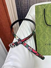 Colestore Gucci Reversible GG Marmont thin belt Black leather silver-toned hardware 2.0cm - 5