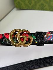 Colestore Gucci Reversible GG Marmont thin belt Black leather gold-toned hardware 2.0cm - 6