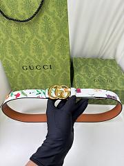 Colestore Gucci Reversible GG Marmont belt brown and white leather gold-toned hardware 3.0cm - 1