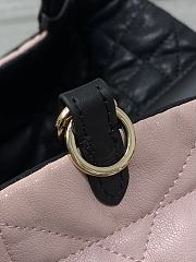 Colestore Dior Small Dior Toujours Reversible Vertical Tote Bag Two-Tone Pink and Black Macrocannage Supple Calfskin 23x15x15cm - 6