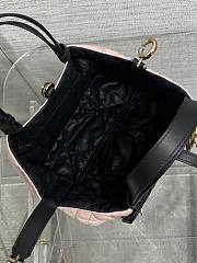 Colestore Dior Small Dior Toujours Reversible Vertical Tote Bag Two-Tone Pink and Black Macrocannage Supple Calfskin 23x15x15cm - 5