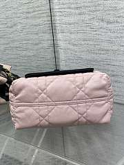 Colestore Dior Small Dior Toujours Reversible Vertical Tote Bag Two-Tone Pink and Black Macrocannage Supple Calfskin 23x15x15cm - 2