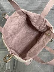 	 Colestore Dior Small Dior Toujours Reversible Vertical Tote Bag Two-Tone Pink and Trench Macrocannage Supple Calfskin 23x15x15cm - 2