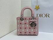 Colestore Dior Small Lady Dior My ABCDior Pink Cannage Lambskin Embroidered with Multicolor Doves & Roses Motif 20 x 18 x 8 cm - 3