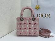 Colestore Dior Small Lady Dior My ABCDior Pink Cannage Lambskin Embroidered with Multicolor Doves & Roses Motif 20 x 18 x 8 cm - 4
