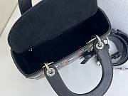 Colestore Dior Small Lady Dior My ABCDior Black Cannage Lambskin Embroidered with Multicolor Doves & Roses Motif 20 x 18 x 8 cm - 4