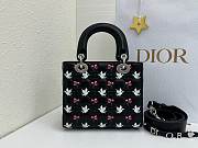 Colestore Dior Small Lady Dior My ABCDior Black Cannage Lambskin Embroidered with Multicolor Doves & Roses Motif 20 x 18 x 8 cm - 5