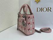 Colestore Dior Mini Lady Dior Bag with Strap Pink Cannage Lambskin Embroidered with Multicolor Doves & Roses Motif  17 x 15 x 7 cm  - 4