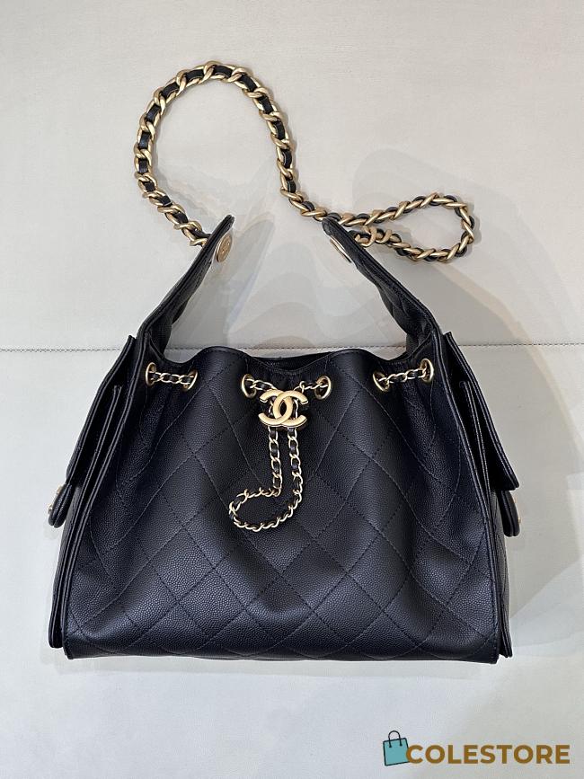 Colestore CHANEL 25 SMALL HANDBAG   Grained Calfskin & Gold-Tone Metal  Black 30 x 26 x 14cm - 1