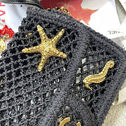 Colestore Chanel Coco Beach 2026 collection   Small Flap Bag   Mesh, Charms & Gold-Tone Metal  Black  14 x 21 x 6cm - 5