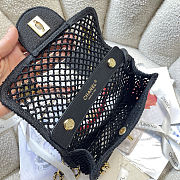Colestore Chanel Coco Beach 2026 collection   Small Flap Bag   Mesh, Charms & Gold-Tone Metal  Black  14 x 21 x 6cm - 3