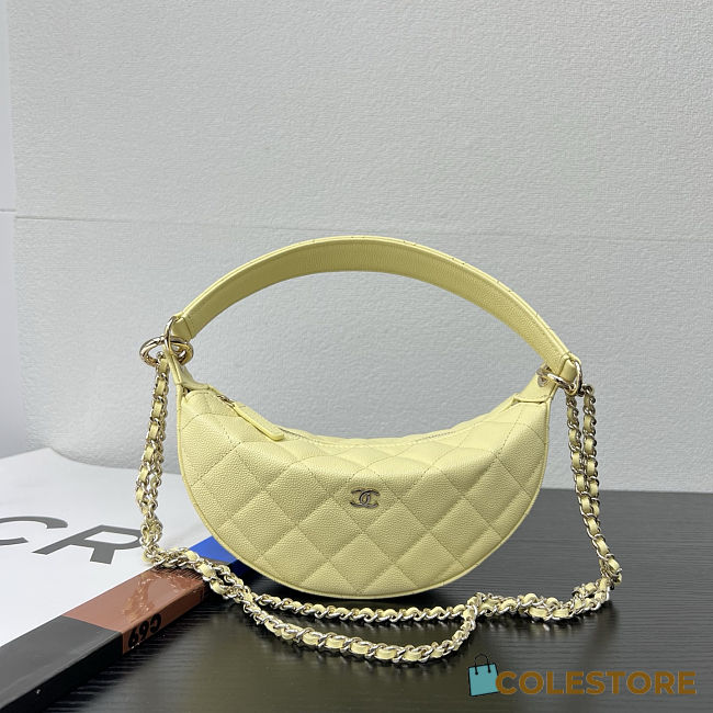 Colestore Chanel Clutch with chain  Grained Calfskin  Light Yellow 15x22x6cm - 1