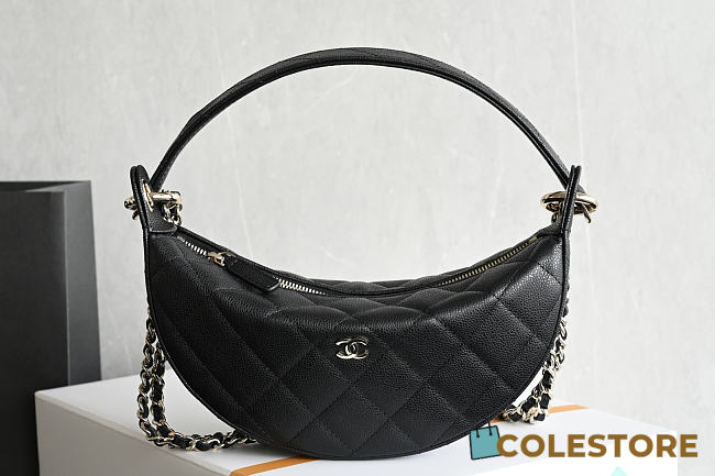Colestore Chanel Clutch with chain  Grained Calfskin  Black 15x22x6cm - 1