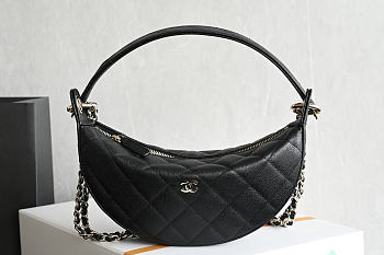 Colestore Chanel Clutch with chain  Grained Calfskin  Black 15x22x6cm