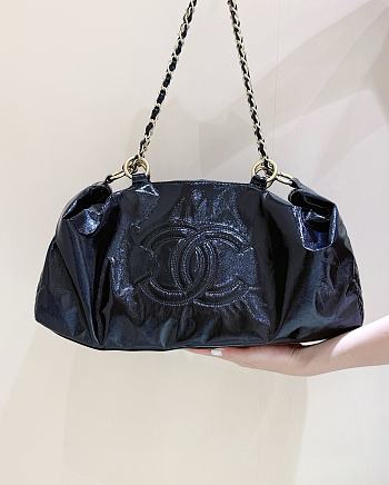 Colestore Chanel Black Patent Vinyl Rock and Chain Bag 47 x 27 x 16 cm