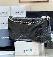 Colestore Chanel Black Patent Vinyl Rock and Chain Bag 47 x 27 x 16 cm - 5
