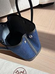 Colestore Hermes Garden Party Neo 23 Denim Moyen and Black Negonda Palladium Hardware 23 x 16 x 10 cm - 5