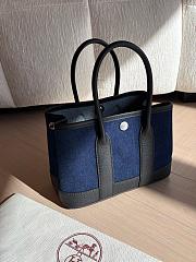 Colestore Hermes Garden Party Neo 23 Denim Moyen and Black Negonda Palladium Hardware 23 x 16 x 10 cm - 2