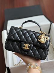 Colestore  Chanel Mini Flap Bag with Top Handle Lambskin & Gold-Tone Metal Black 20cm - 1