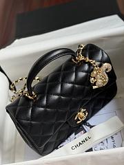 Colestore  Chanel Mini Flap Bag with Top Handle Lambskin & Gold-Tone Metal Black 20cm - 6