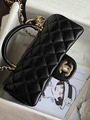 Colestore  Chanel Mini Flap Bag with Top Handle Lambskin & Gold-Tone Metal Black 20cm - 5